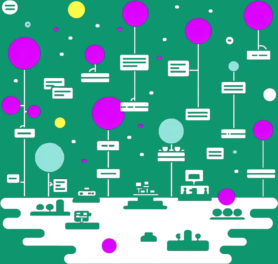 Abstract painting of a network