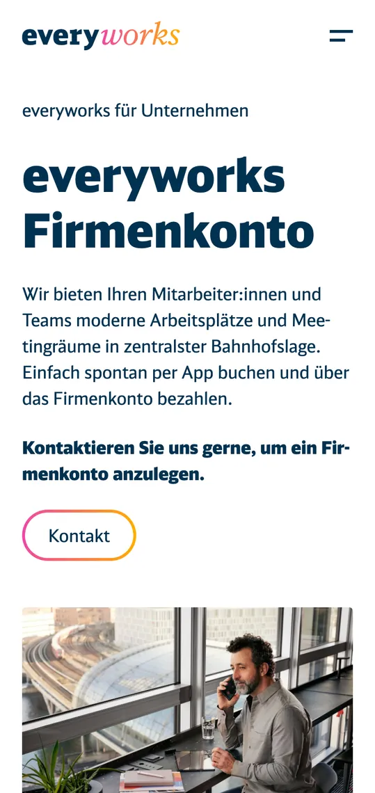 Everyworks Firmenaccount Screenshot